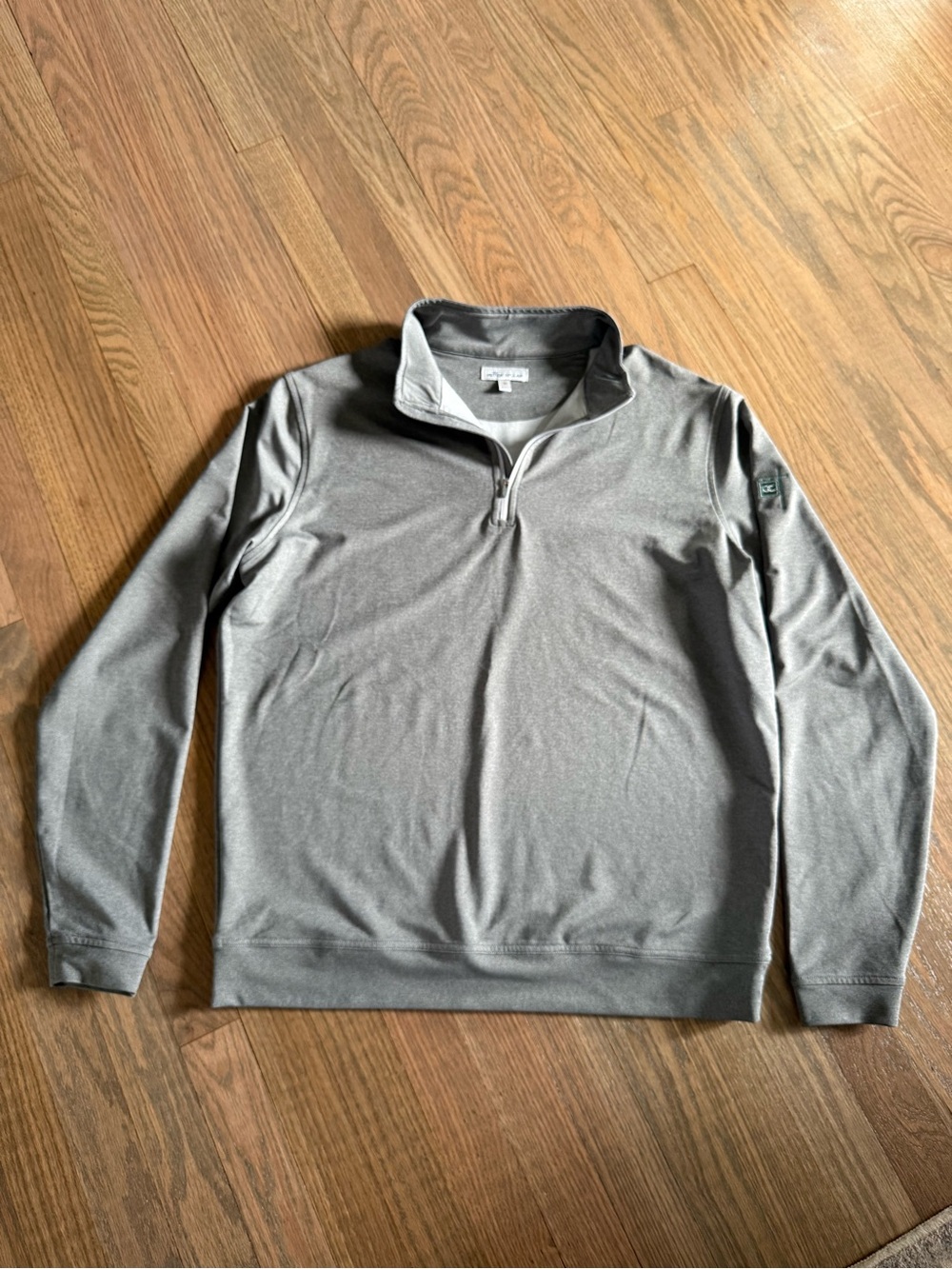 Peter Millar Men's Light Gray Quarter-Zip Performance Pullover